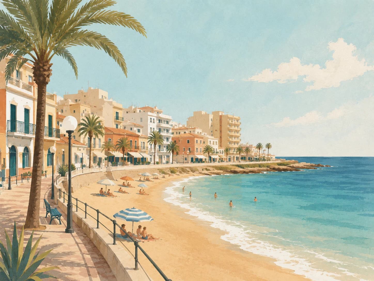 Playa de Los Locos langs kysten av Torrevieja