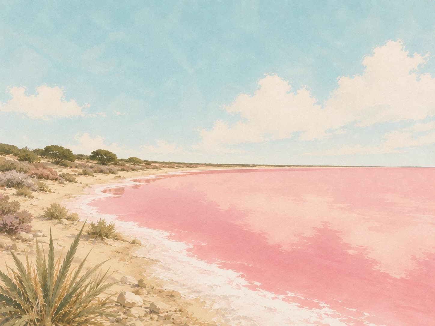 Lagune salée rose dans l'espace naturel protégé de Torrevieja